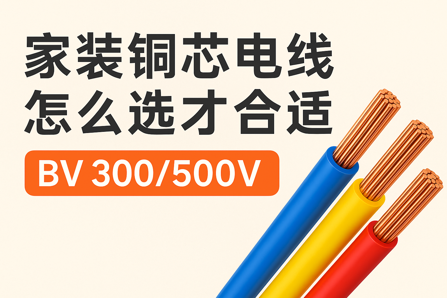 家装铜芯电线怎么选才相宜 BV 300/500V ？